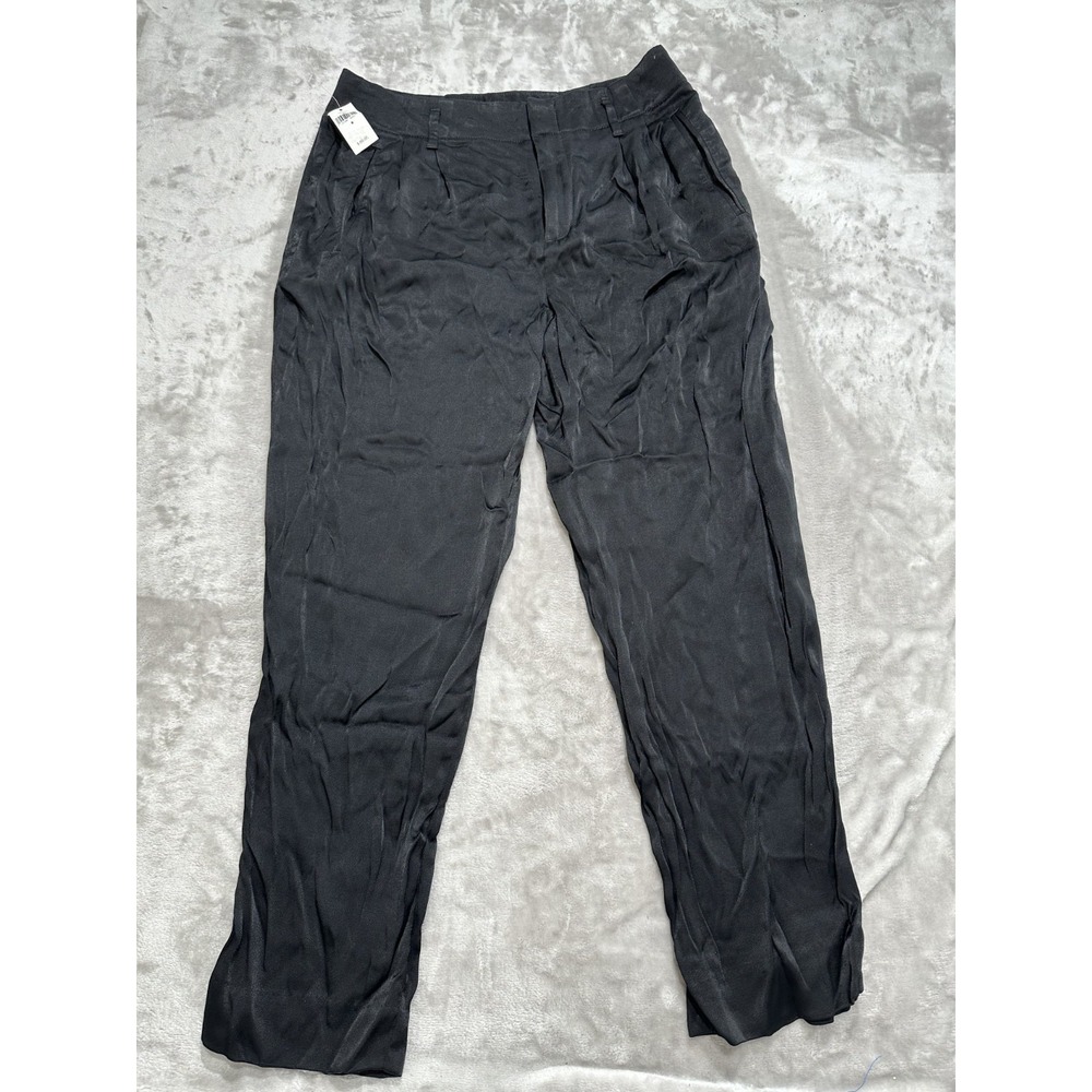 Gap‎ Pants Women's Size 8R Black Satin Sleek Zipper Clasp Closure Pockets NWT